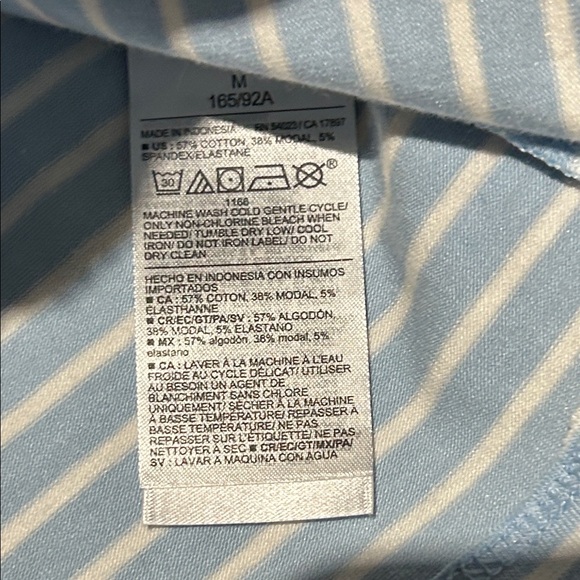 Old Navy Light Blue and White Striped Tee - Picture 3 of 5